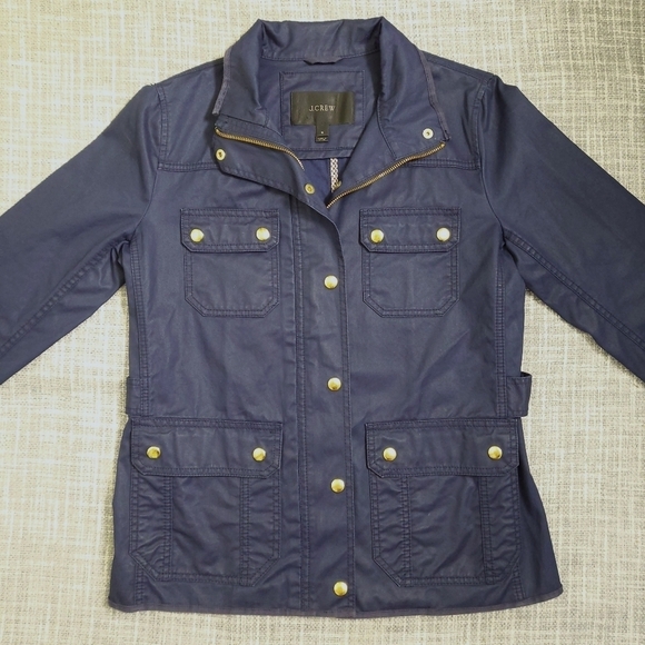 J. CREW Downtown Field Jacket Military Utility Navy Blue Women’s S - Picture 6 of 16